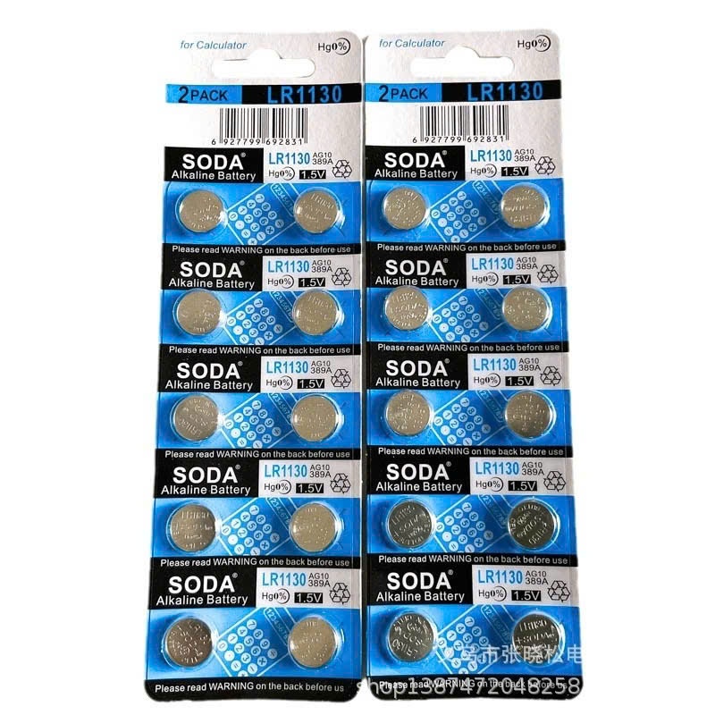 Vĩ 10 viên Pin cúc áo AG13 LR44 / AG10 LR1130 ( Hiệu SODA)
