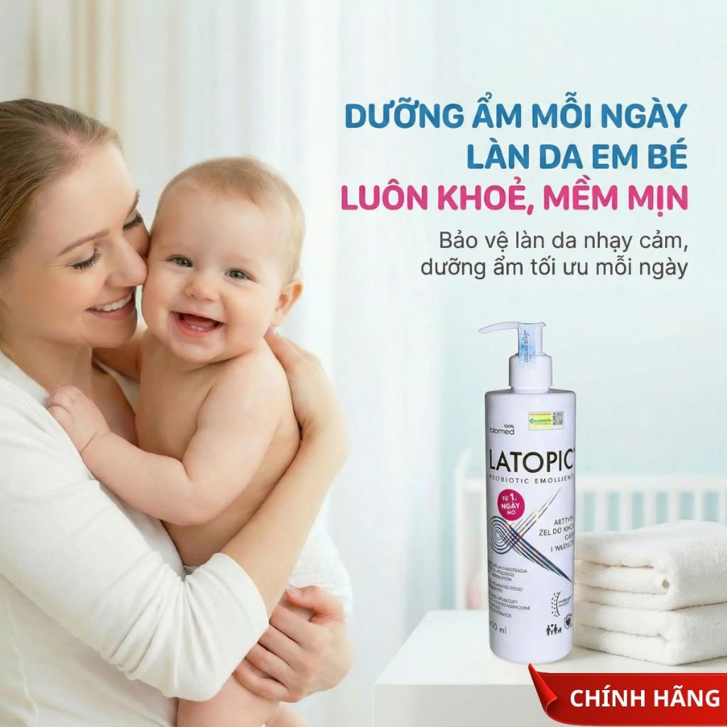 Kem Dưỡng Ẩm Khô Nẻ Dịu Ngứa Toàn Thân LATOPIC Chính Hãng Viêm Da Cơ Địa Trẻ Em Người Lớn Nhũ Dưỡng