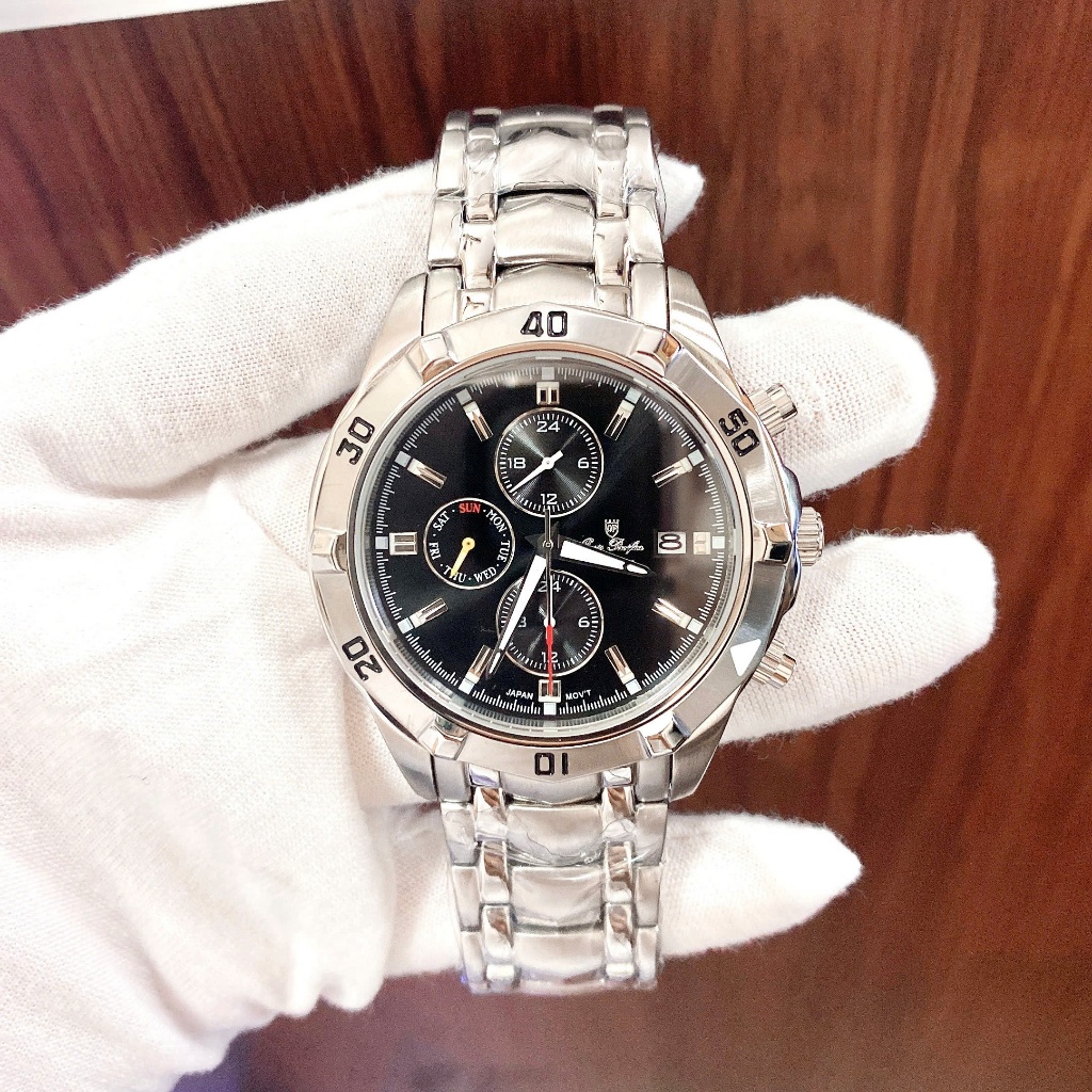 Đồng hồ đeo tay nam thể thao 0asis OP máy pin size 44mm fullbox dây kim loại cao cấp chống nước