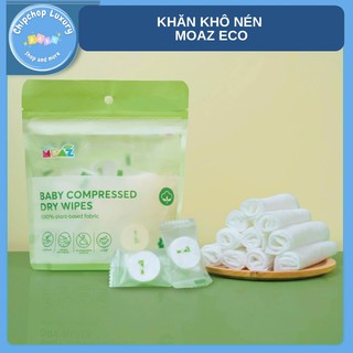 Khăn nén khô moaz eco vải không dệt size 20*20cm an toàn cho bé (20 viên /1 túi) chipchop luxury