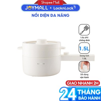 Nồi Điện Đa Năng LocknLock Multi Pot EJP436IVY 1.5L 600W, Hàng Chính Hãng, Chống Dính - JoyMall