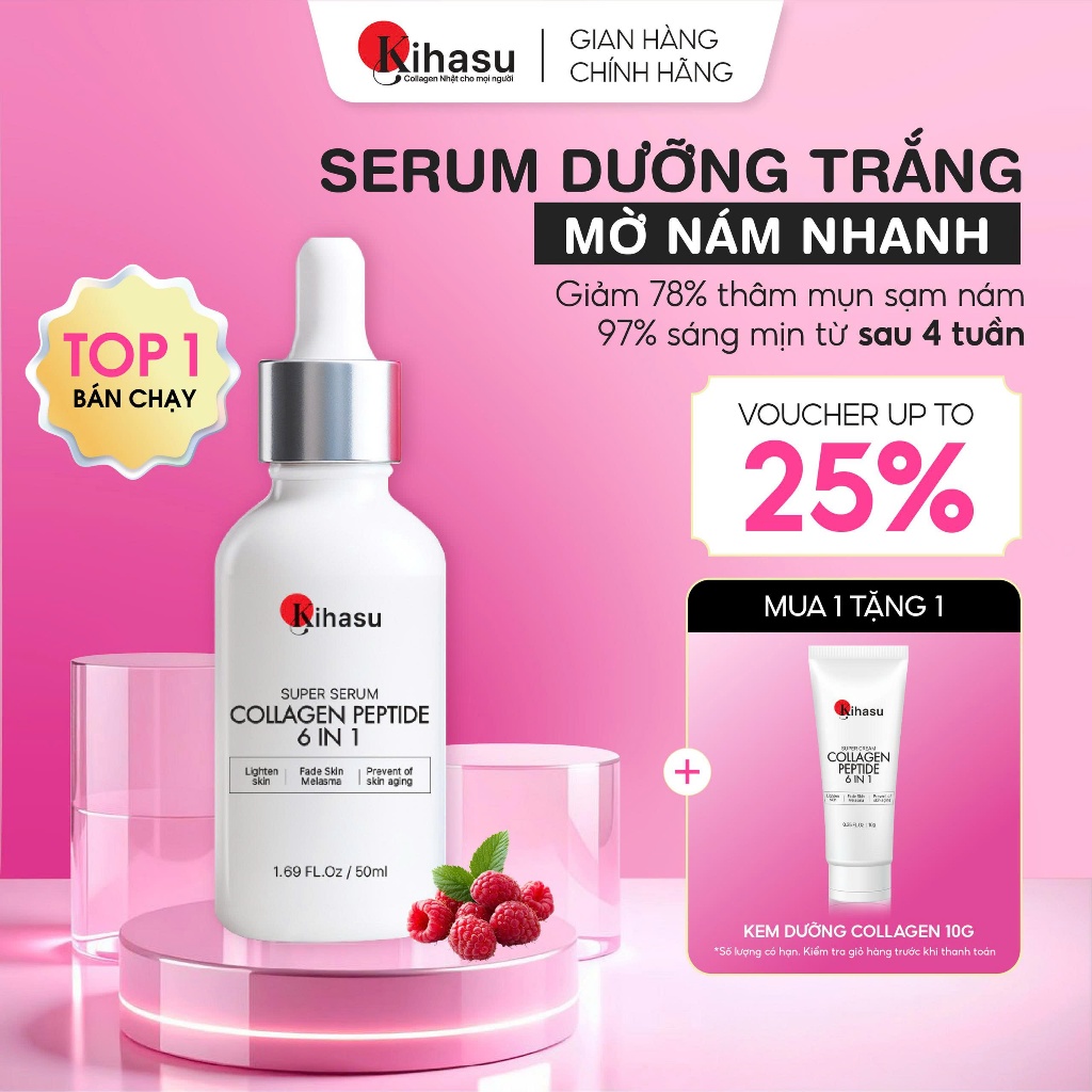 Serum Collagen KIHASU Dưỡng Sáng Da Mờ Thâm Nám Phục Hồi Chống Lão Hóa
