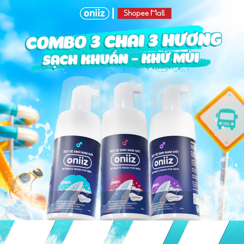 Combo Bọt vệ sinh nam giới Oniiz Dung dịch vệ sinh tạo bọt 100ml