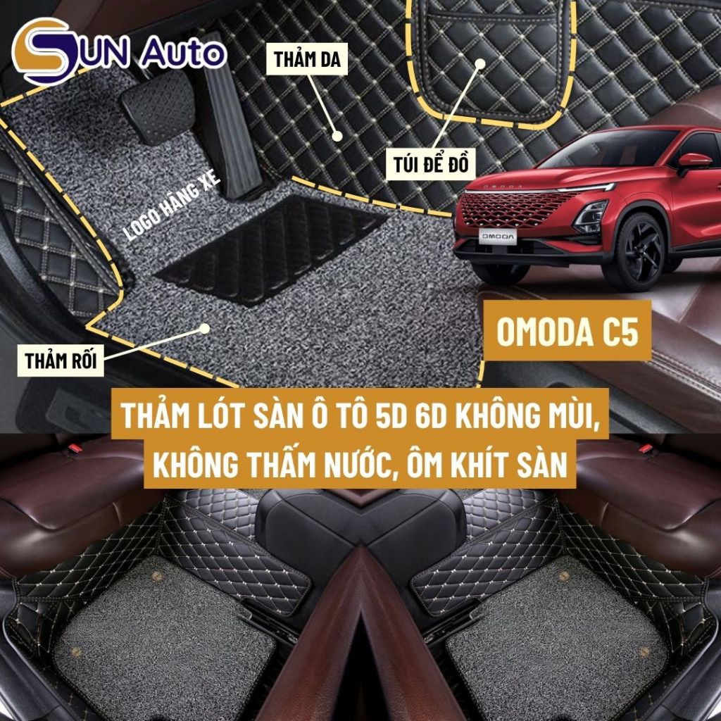 Thảm lót sàn ô tô 6D OMODA C5 , da cao cấp, không mùi, chống thấm nước
