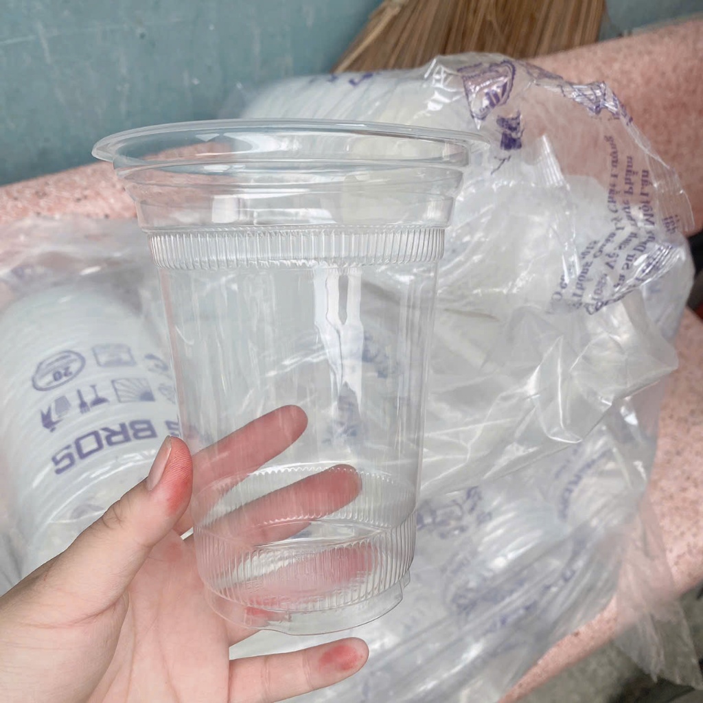 (CÓ HỎA TỐC)Combo 50 Ly Nhựa PP Có Nắp 800ml YẾU (dung tích 750ml) Ø117, Đựng Cafe, Trà Sữa, Nước Mí