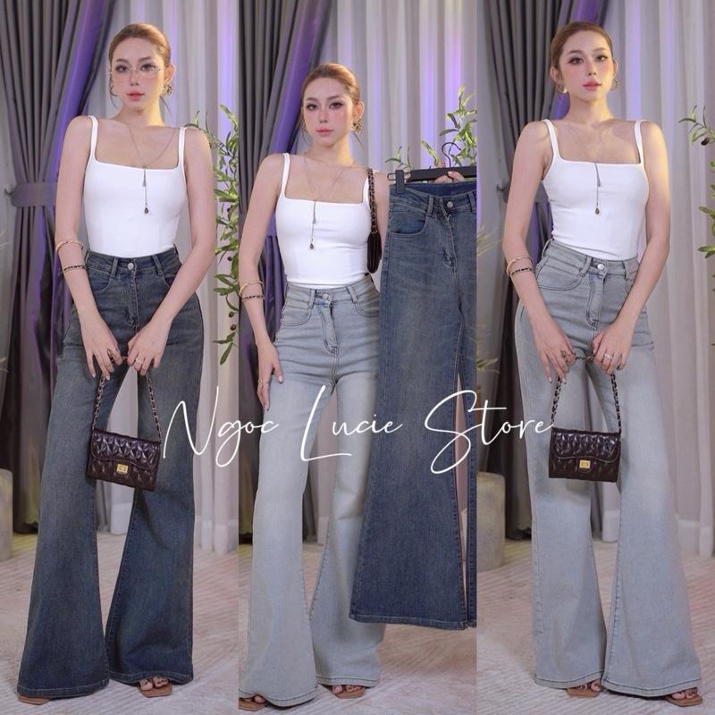 (CHIỀU DÀI 106CM) Q55 QUẦN JEAN LƯNG CAO ỐNG LOE, FORM ÔM CO GIÃN TÔN DÁNG, PHONG CÁCH ĐƠN GIẢN THANH LỊCH - NGỌC LUCIE