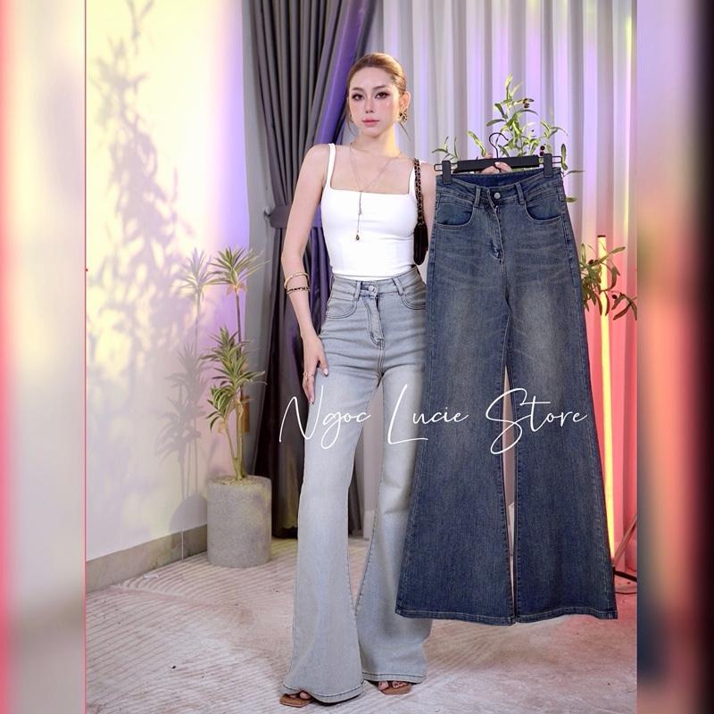(CHIỀU DÀI 100CM) Q55 QUẦN JEAN LƯNG CAO ỐNG LOE, FORM ÔM CO GIÃN TÔN DÁNG, PHONG CÁCH ĐƠN GIẢN THANH LỊCH - NGỌC LUCIE | BigBuy360 - bigbuy360.vn