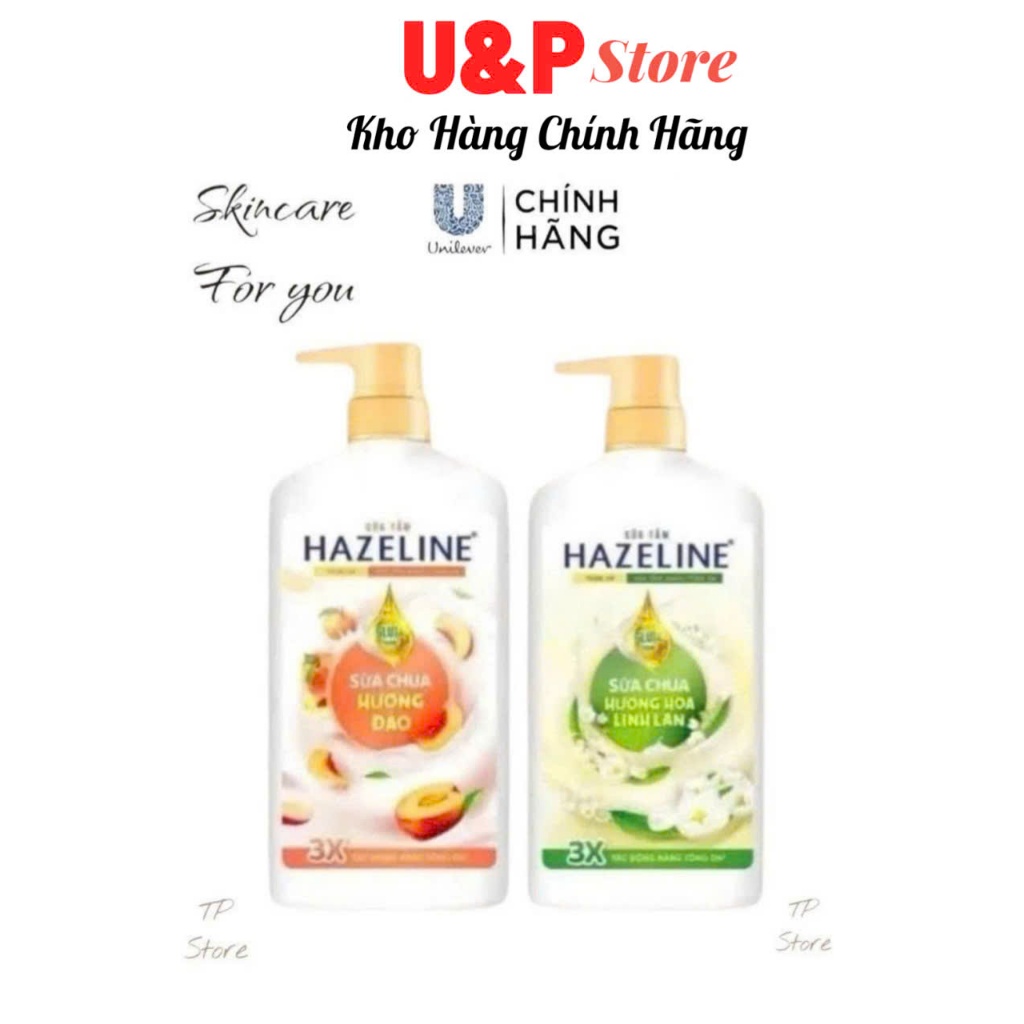 SỮA TẮM NÂNG TONE DA HAZELINE SỮA CHUA HƯƠNG ĐÀO, HƯƠNG LINH LAN 670G