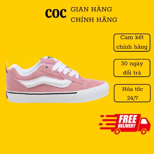 [ Authentic ] Giày Vans Knu Skool Pink. Giày Sneaker Vans Knu Skool Hồng