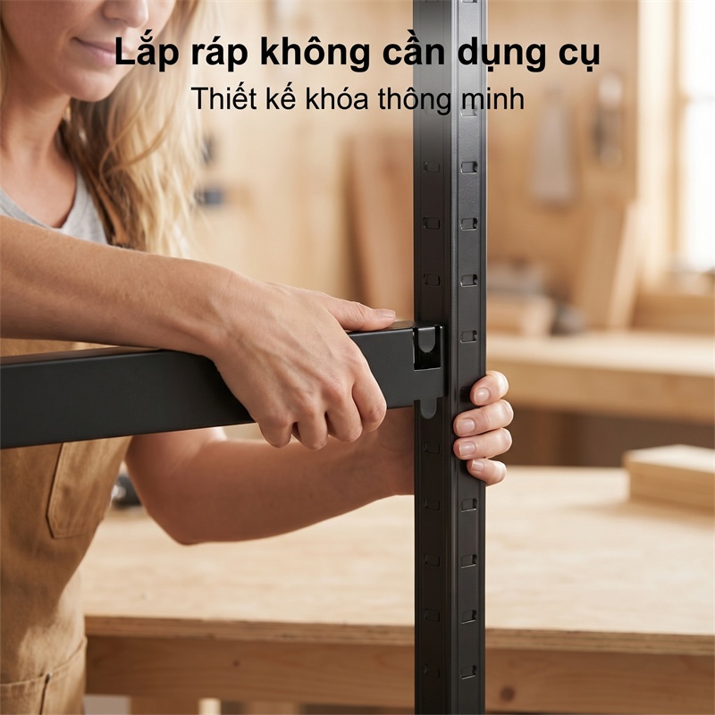 [Siêu rẻ] BMZAR Kệ sắt v lỗ đựng đồ đa năng Kệ Bếp Sắt + bảng gỗ Kệ sắt đa năng Mỗi tầng có thể chịu được tải trọng 20kg | BigBuy360 - bigbuy360.vn