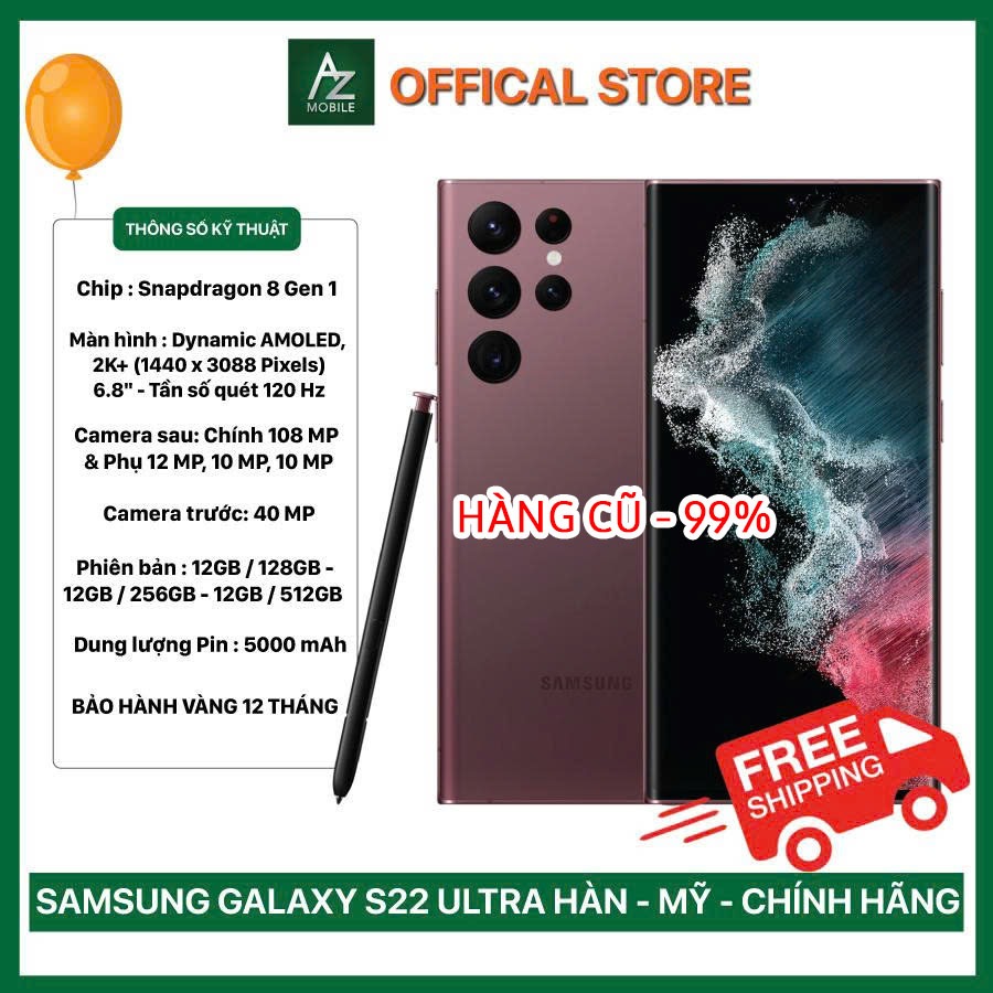 S22 Ultra cũ ngoại hình đẹp, zin nguyên bản, test ok, camera đẹp, chơi game mượt