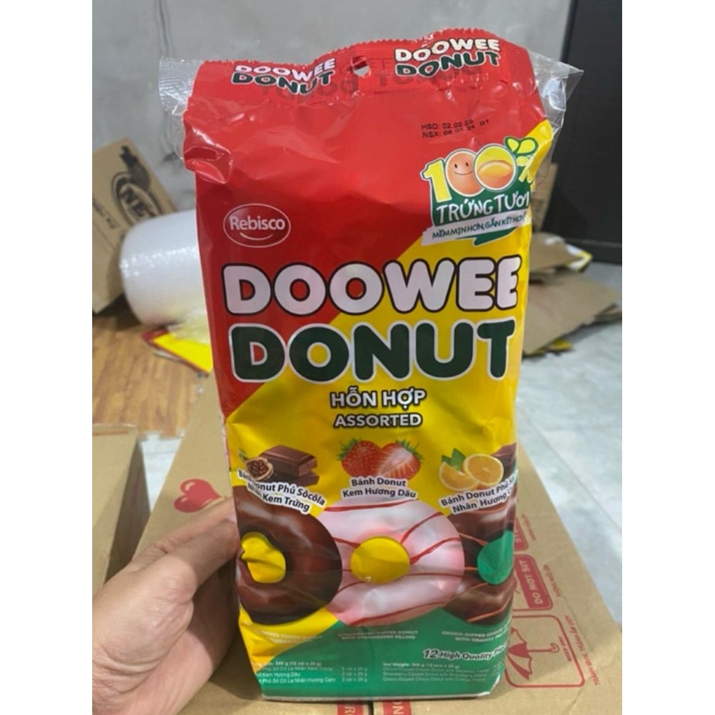 Donut Nhân Kem Nhiều Vị Rebisco – Bánh Ăn Vặt Doowee Donut Mềm Ngon Giá Rẻ