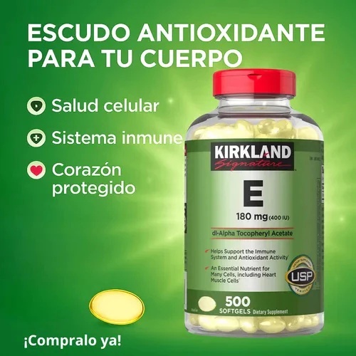 Viên bổ sung Vitamin E Kirkland Signature 180mg Hộp - 500 v