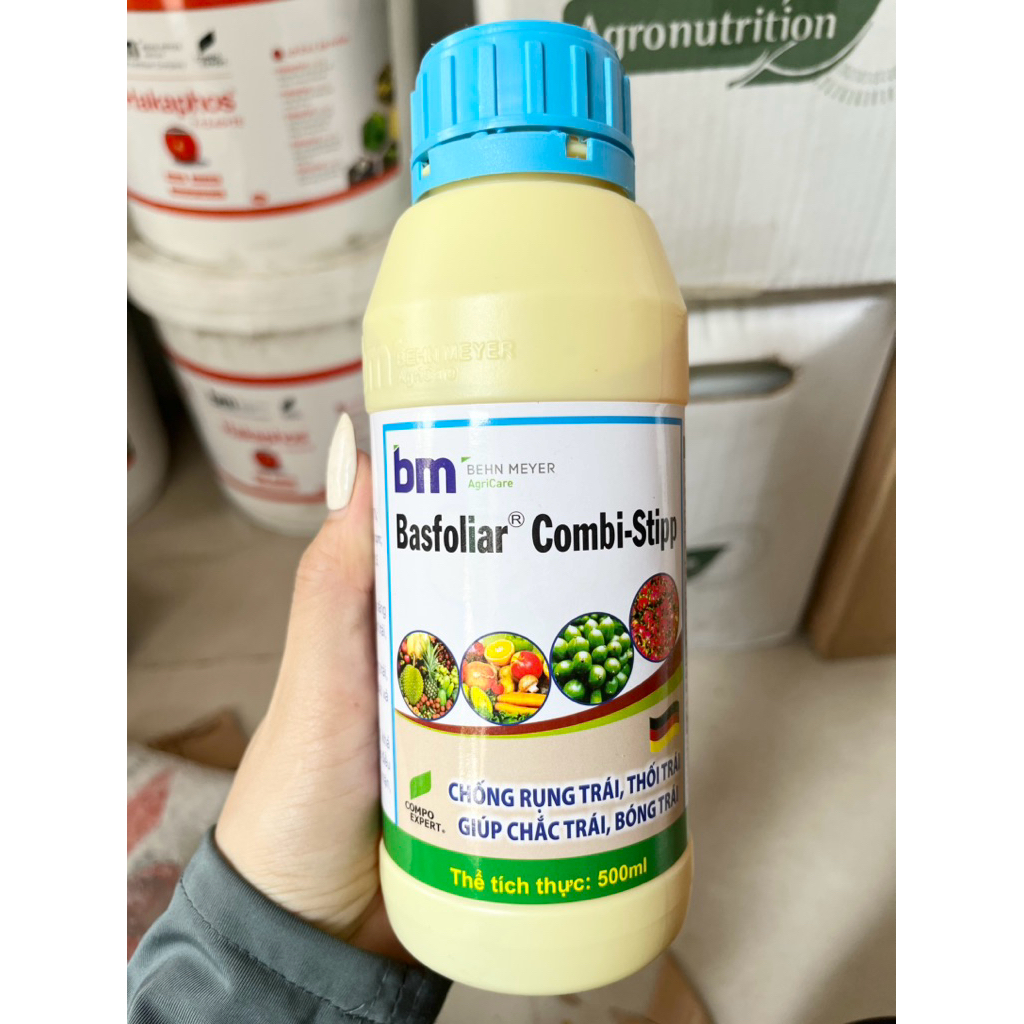 Canxi Bo Bm [Basfoliar Combi Stipp BM] 500ml - Tăng thụ phấn, hạn chế rụng hoa và trái non, chống nứ