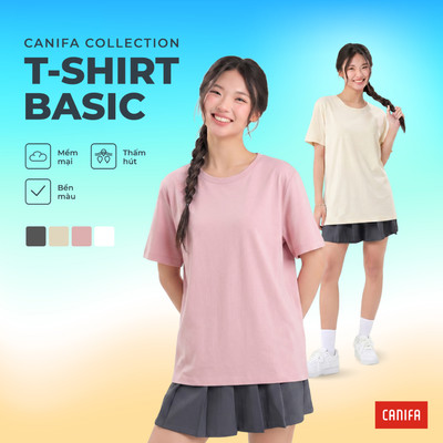 Áo phông nữ CANIFA cổ tròn ngắn tay form dáng basic 6TS26A003
