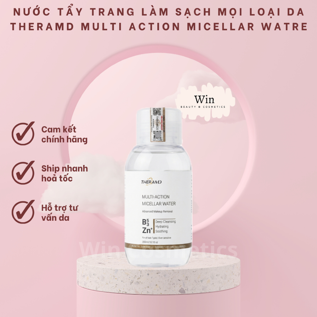 [Hàng công ty] Nước Tẩy Trang Theramd Multi - Action Micellar Watre 300ml Làm Sạch Mọi Loại Da