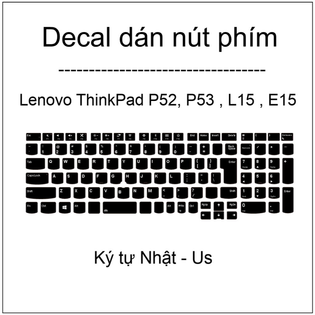 Decal dán nút phím Lenovo ThinkPad P52, P53 , L15 , E15