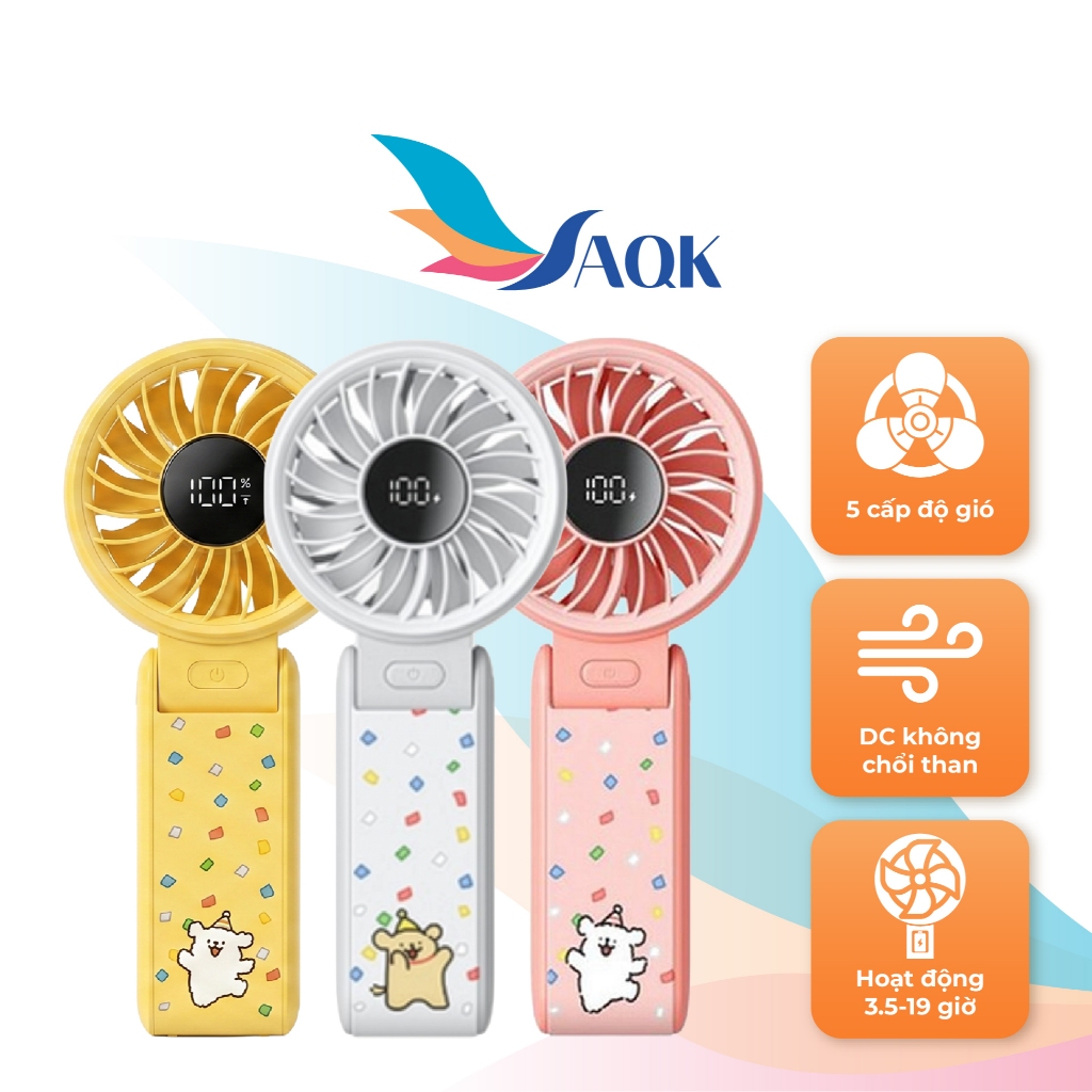 Quạt mini tích điện cầm tay Jisulife Handheld Fan Life7 5000mAh - Hàng chính hãng