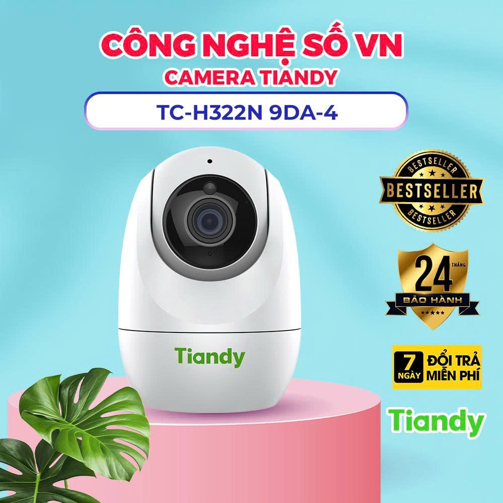 Camera Wifi Trong Nhà Tiandy Xoay 360°, có màu ban đêm TC-H322N 9DA-4 | Bảo Hành Chính Hãng 3 năm