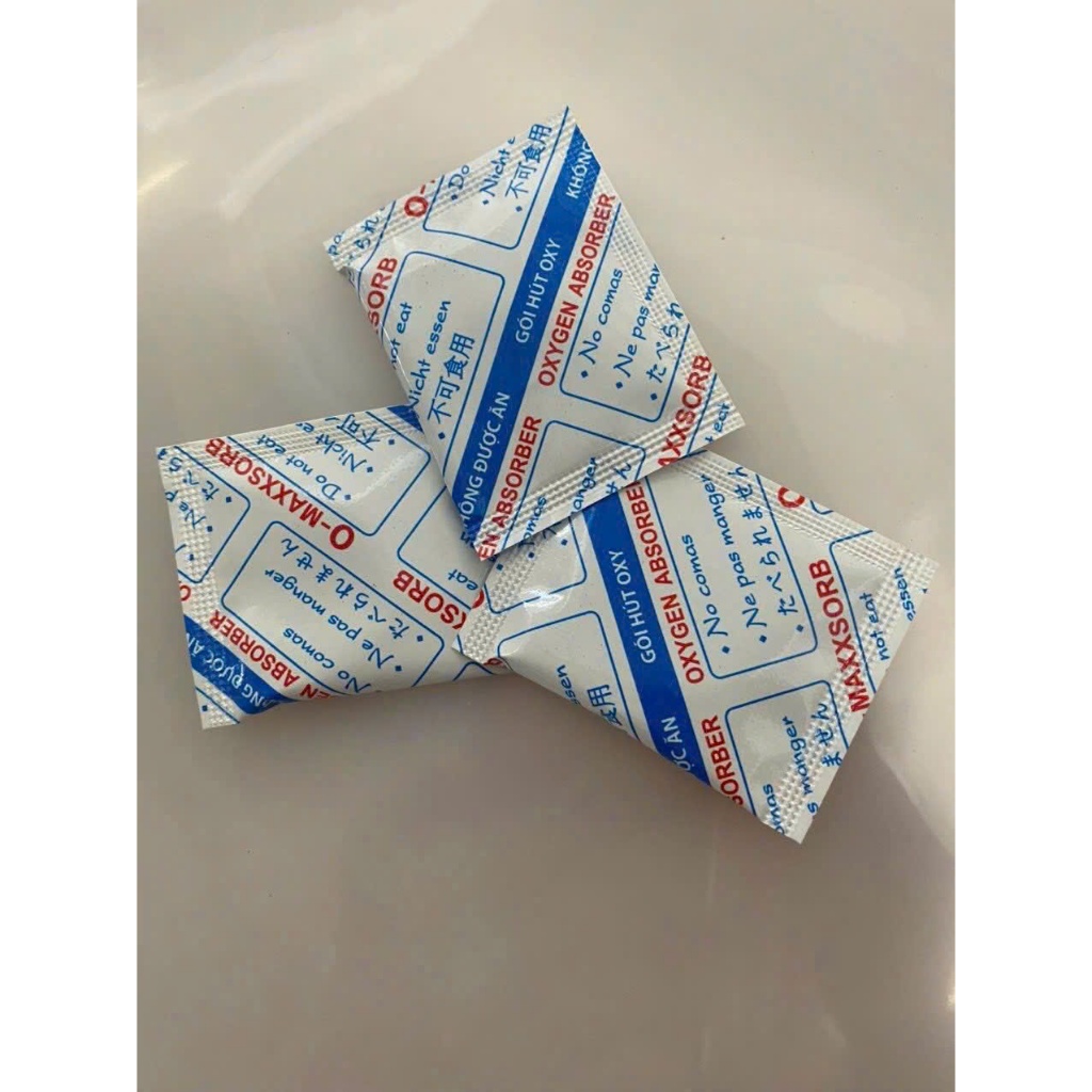 Gói Hút Oxy OXYGEN ABSORBER Chống Oxy Hóa Bảo Quản Thực Phẩm Khô, Bánh kẹo, Bánh mì tươi, Hạt, Trà..