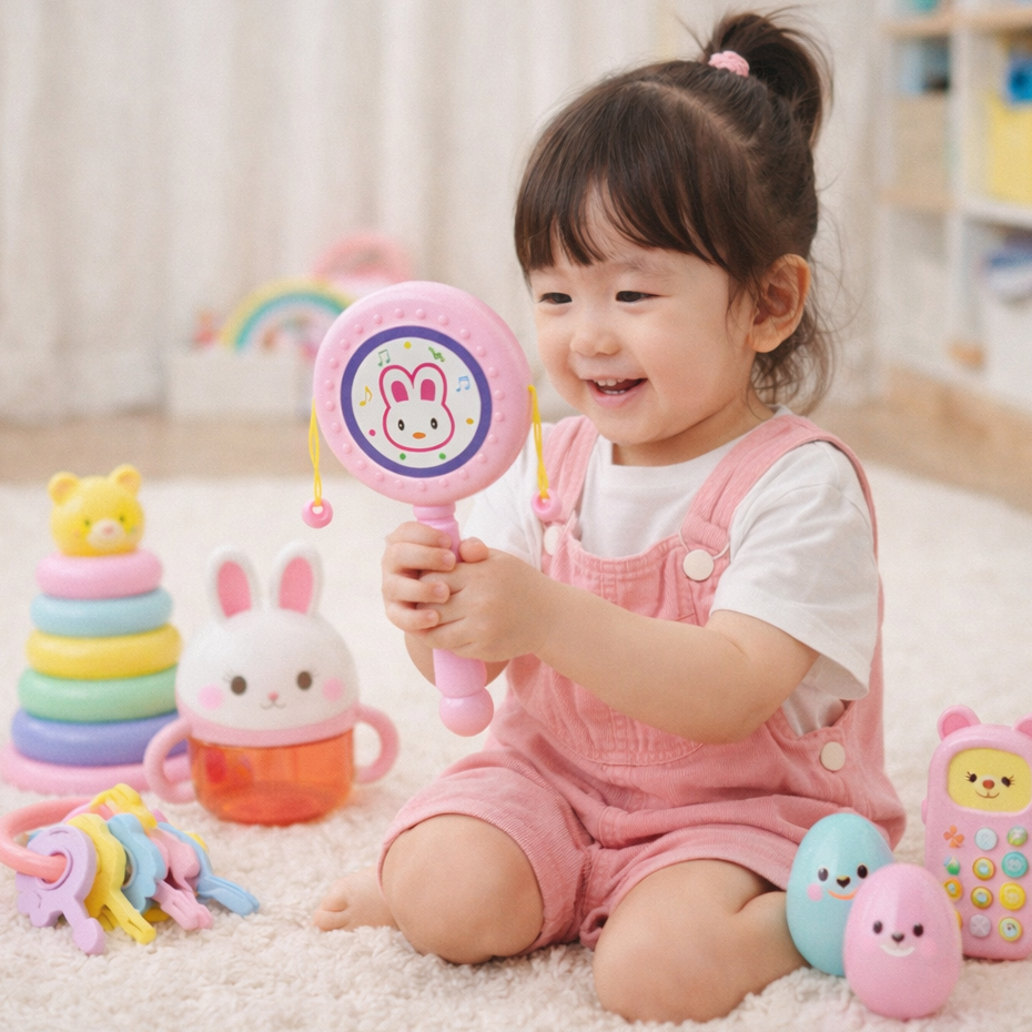 Đồ Chơi Lục Lạc Cho Bé Đồ Chơi Trống An Toàn Cho Bé- HT730