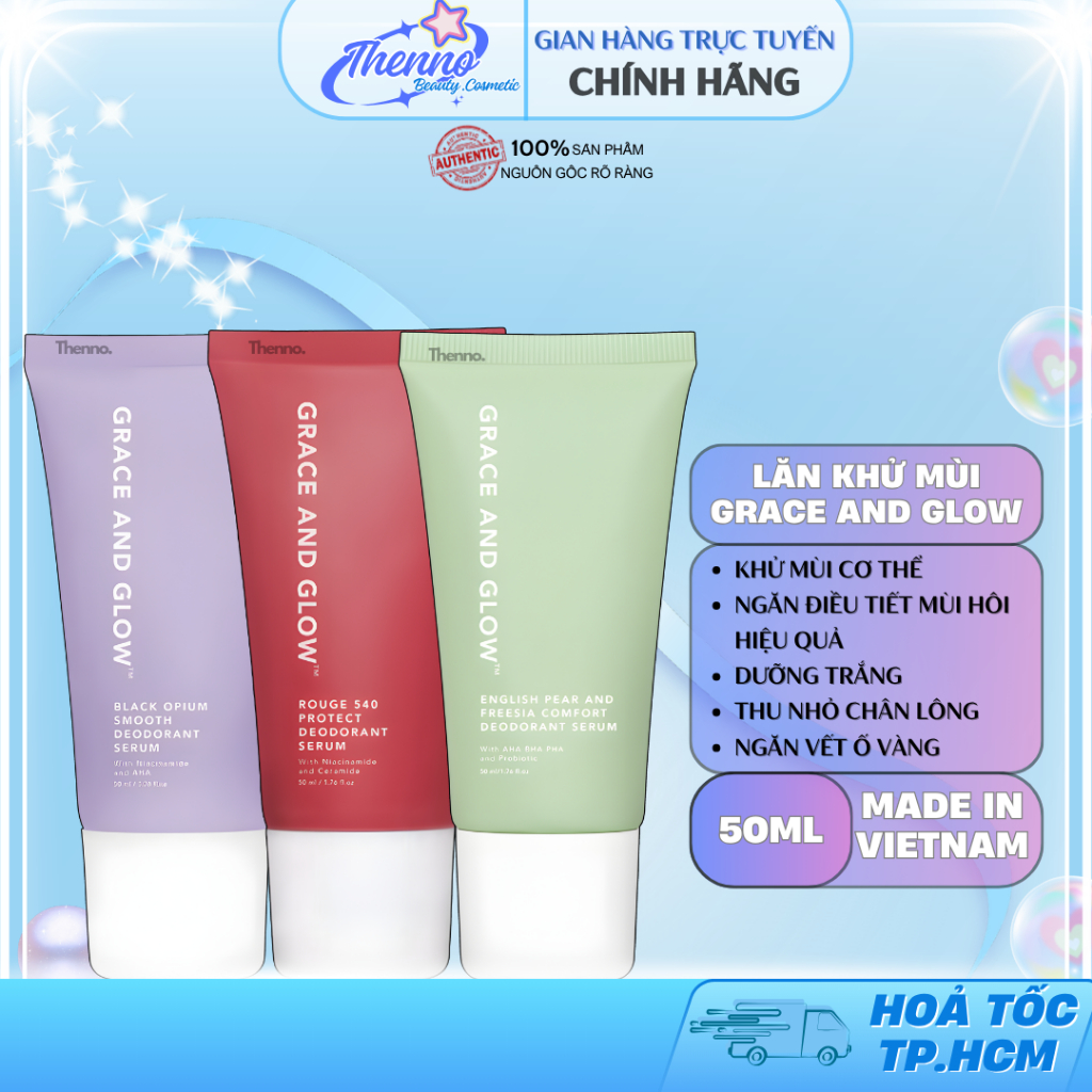 Lăn Khử Mùi Dưỡng Sáng Da, Ngăn Ngừa Mồ Hôi Grace And Glow Black Opium Smooth Deodorant Serum Niacin
