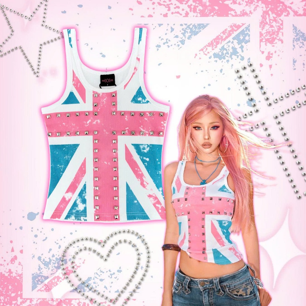 NEXXUS London Tanktop - Áo Ba Lỗ Ôm Body Đính Đinh cá tính