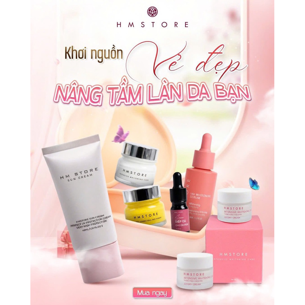 KEM LINH CHI  - KEM TRẮNG HỒNG GIẢM MỤN - HM STORE - skincream ( mua trên video của shop)