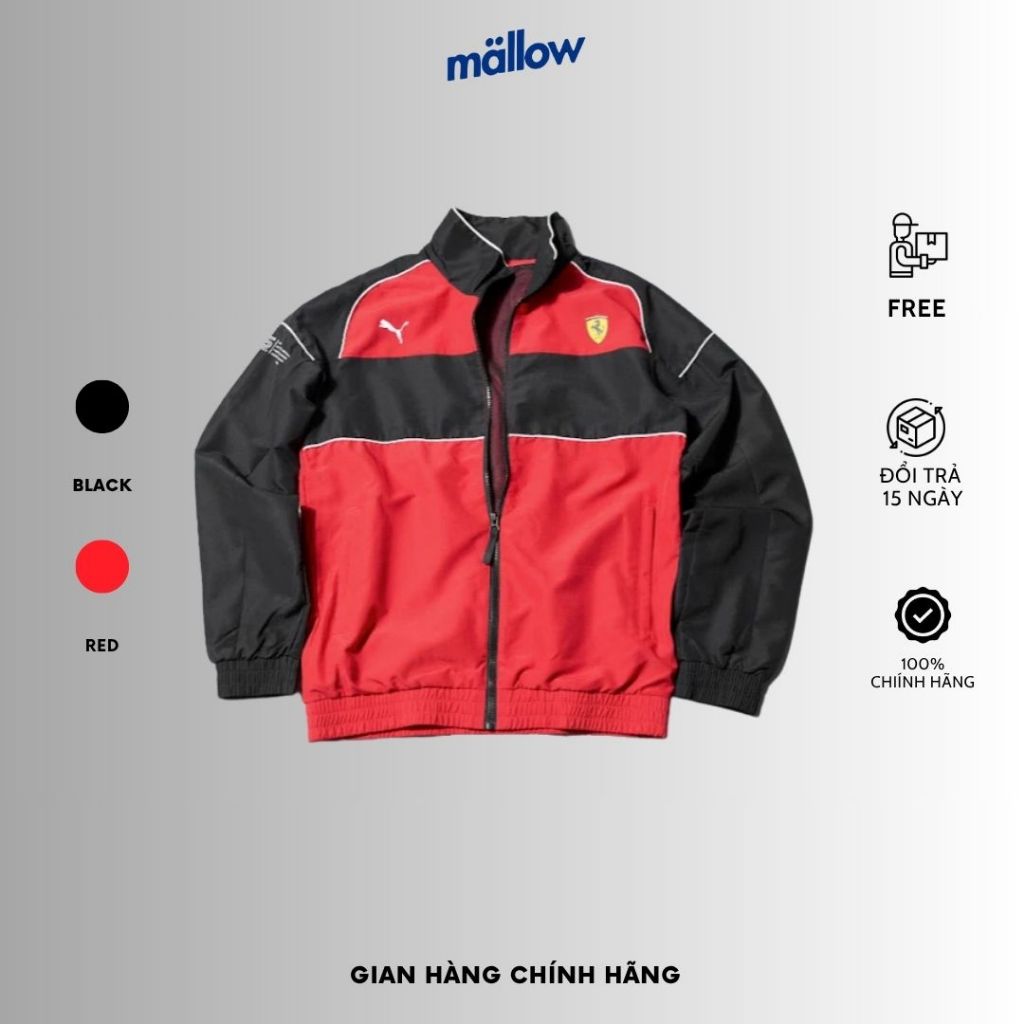ÁO KHOÁC NGOÀI PU SCUDERIA FERRARI RACE SDS JACKET, CHẤT LIỆU CHUẨN HÃNG, PHÙ HỢP KHOÁC NGOÀI NHIỀU 