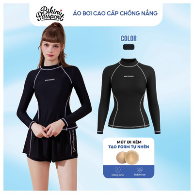 Áo bơi kín nữ nữ tay dài bảo vệ da đi du lịch - Bikini Passport - BS1042_BL