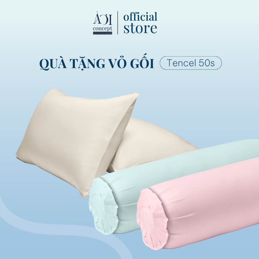 [QUÀ TẶNG] Vỏ gối ôm Vỏ gối nằm Lụa Tencel 50s AOICONCEPT cao cấp MÀU TRƠN
