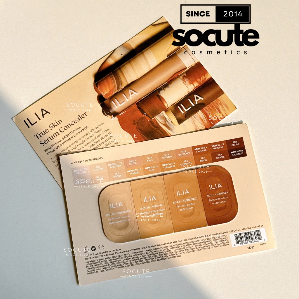Sample Che Khuyết Điểm ILIA True Skin Serum Concealer (Bảng 4 ô)