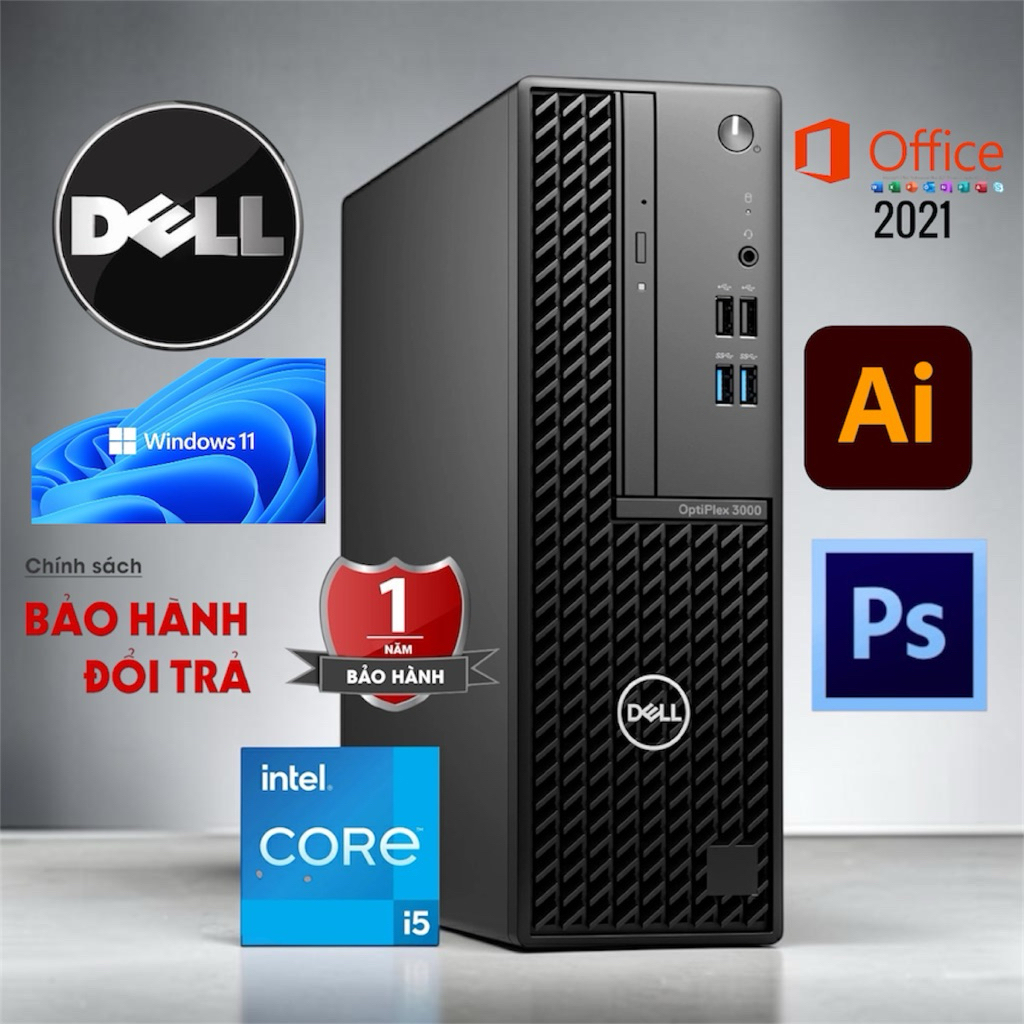 Máy tính dell Optilex Dell 3080 thế hệ 10( core i5 10400/ i7 10700) Bảo hành 1 Năm