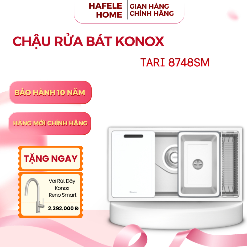 Chậu Rửa Bát Konox Tari 8748SM - Phong Cách Nhật Bản - Bề Mặt Mịn - Chống Bám Bẩn - EEH