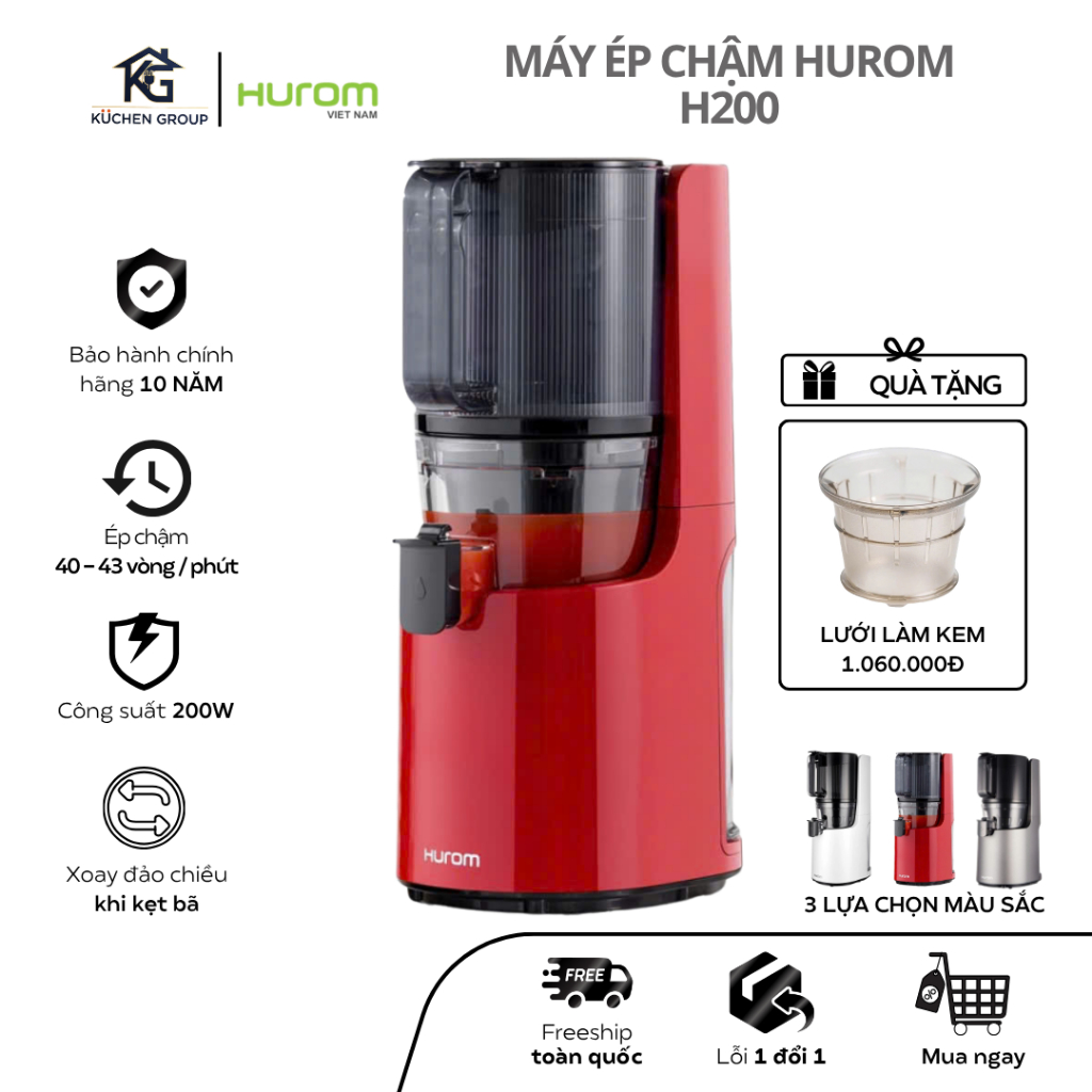 [HUROM] Máy Ép Chậm H200 • Công Nghệ Ép Chậm Thế Hệ Mới • Thiết Kế Sang Trọng • Bảo Hành 10 Năm