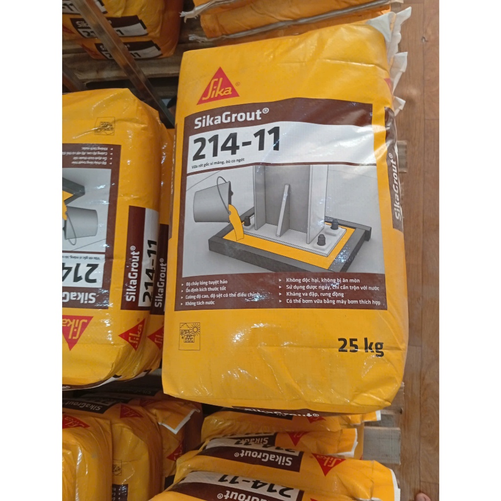 Sika grout 214-11 Chính hãng. Vữa rót gốc xi măng, bù co ngót