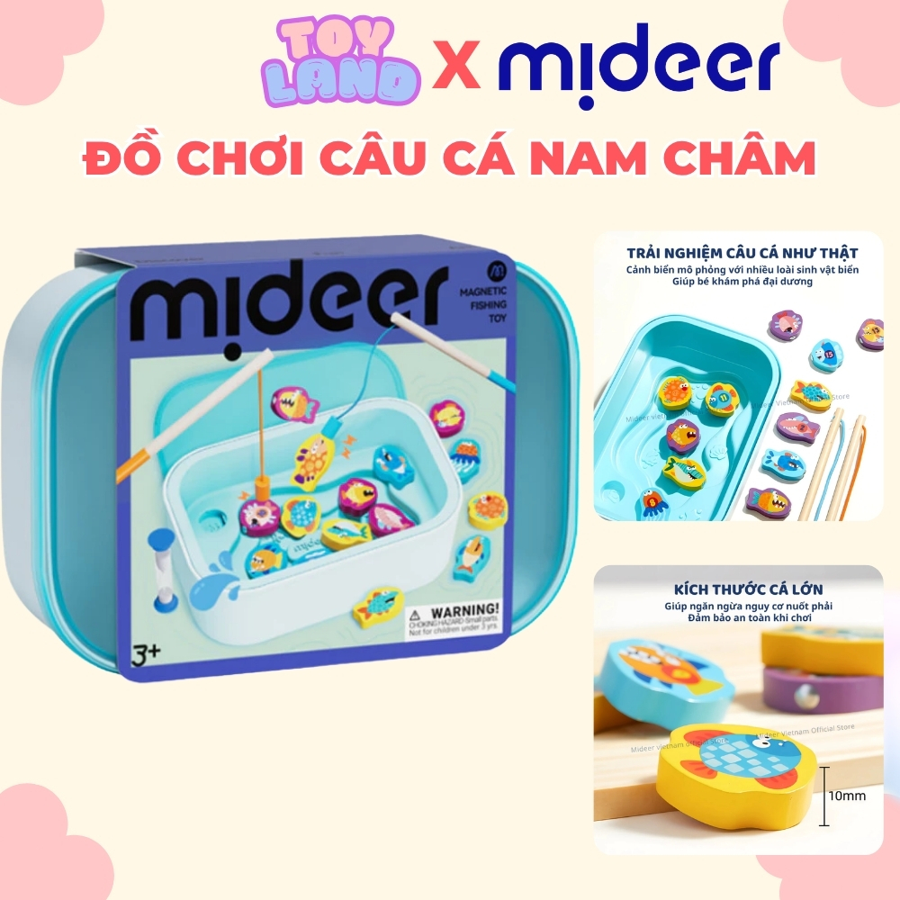 Đồ Chơi Câu Cá Nam Châm Gỗ Mideer Magnetic Fishing Toy – Phát Triển Tư Duy & Kỹ Năng Cho Bé