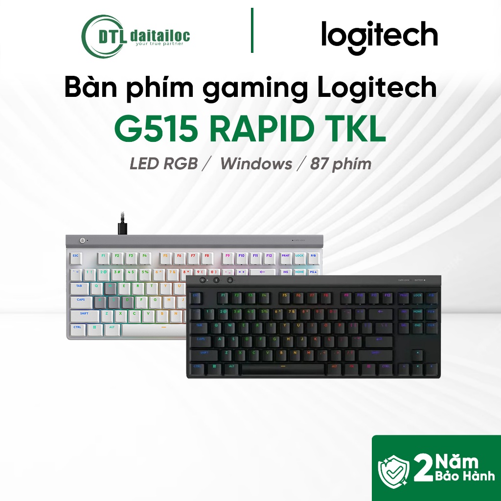 Bàn phím cơ có dây gaming Logitech G515 RAPID TKL | Chính Hãng | Bảo Hành 24 Tháng