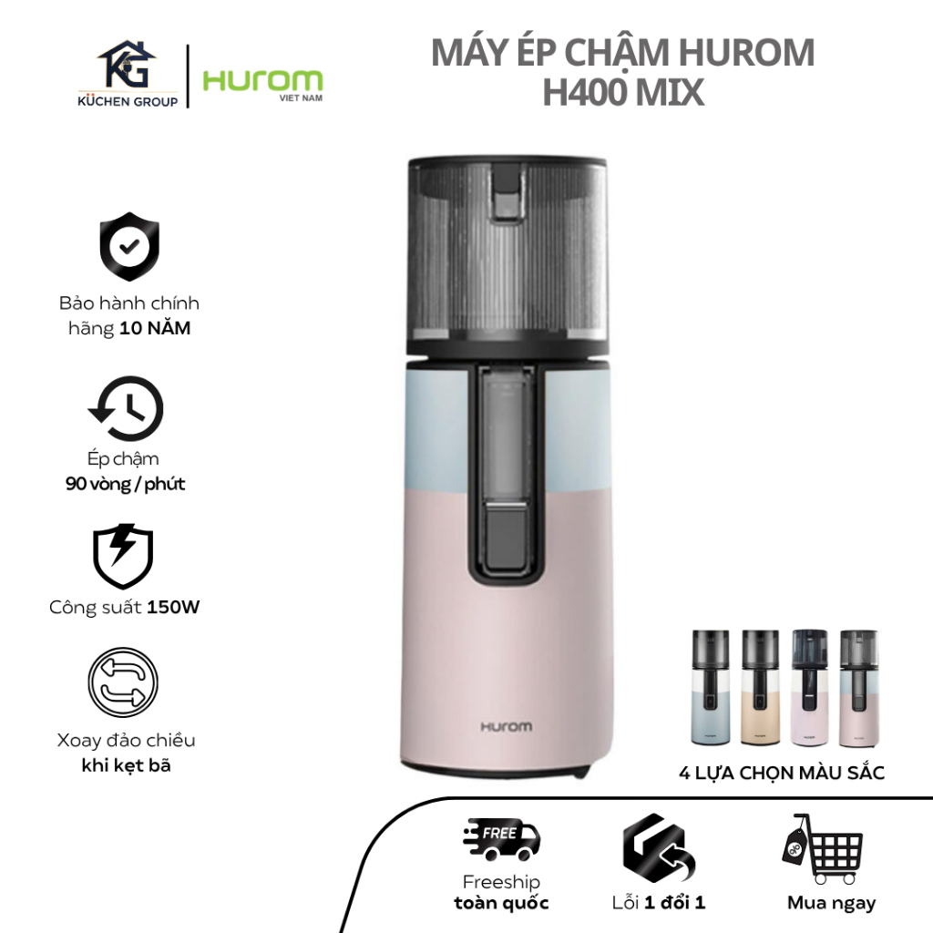 [HUROM] Máy ép chậm H400 Mix Màu - Công nghệ hiện đại  - Bảo hành chính hãng 10 năm