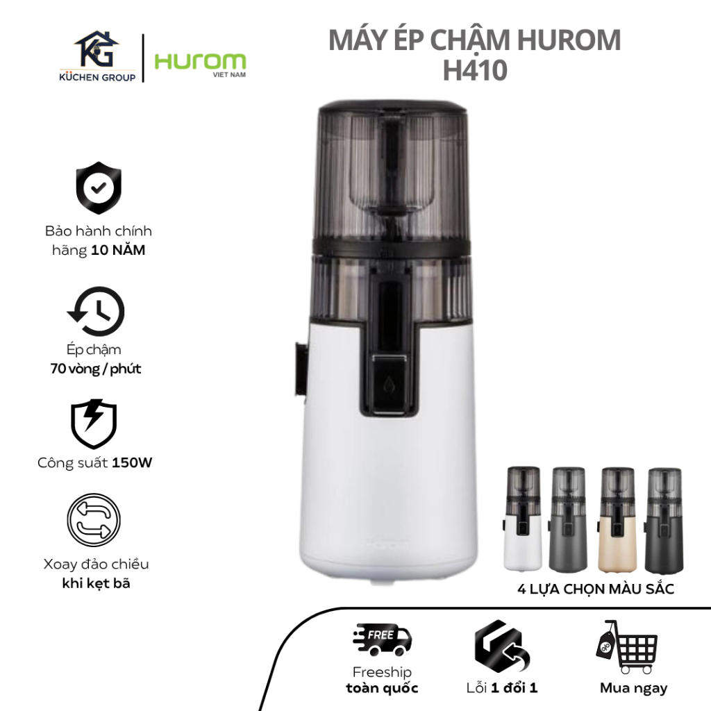 [HUROM] MÁY ÉP CHẬM HUROM H410 - Phân phối bởi Hurom Việt Nam - Bảo Hành Chính Hãng 10 Năm