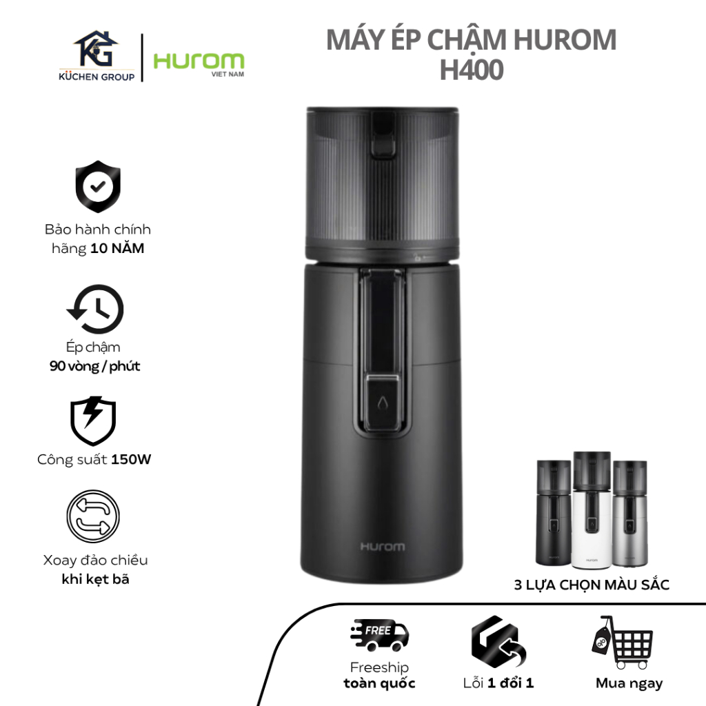 [HUROM] Máy ép chậm Hurom H400 - Công Nghệ Hiện Đại  - Bảo Hành Chính Hãng 10 Năm