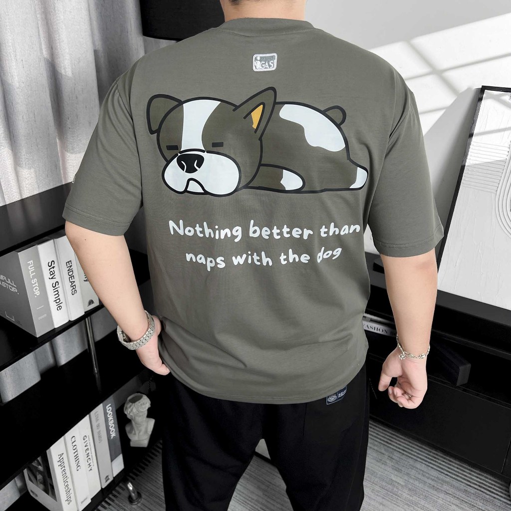 Áo Thun BIGSIZE (80kg - 150kg) Chó Cute, Cotton 4 Chiều, Chuẩn Phom BIGSIZE - GASIMAN