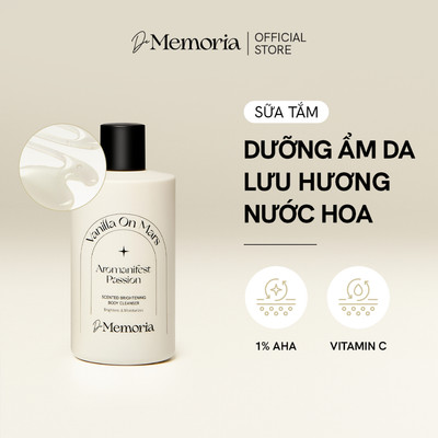 [BEST SELLER VANILLA] Sữa Tắm Dưỡng Trắng Da Hương Nước Hoa Thư Giãn De Memoria Scented Brightening B​ody Cleanser 300ml
