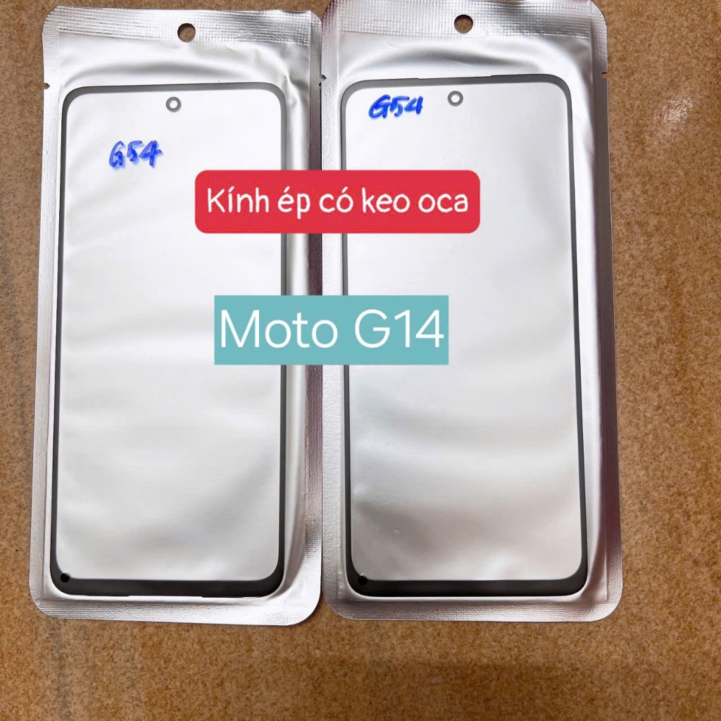 Kính Motorola G14, kính moto g14 có keo oca, kính ép liền keo PAYF0010IN