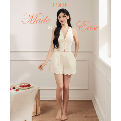[Made to Ease]Bộ Mặc Nhà Remy Loirechic FDMN260378 Dáng Cổ Chữ V Khuy Cài