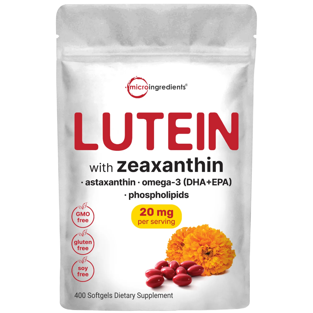 Lutein with Zeaxanthin 20mg Micro Ingredients túi 400 viên [Hàng Mỹ]
