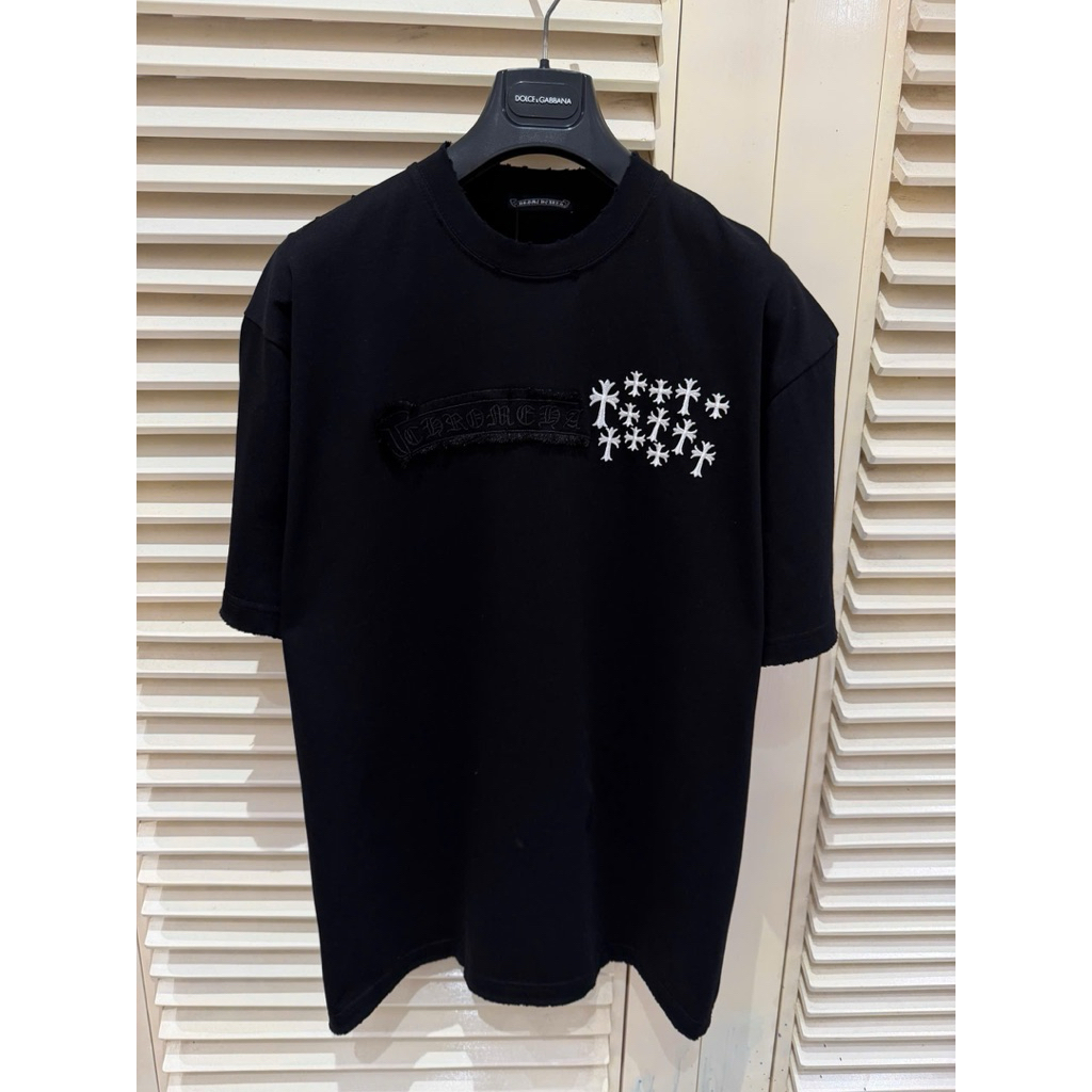 ⚡️[High Quality] T-Shirt Chome Phố Den Trắng  Mix Rách Hoạ tiết Hàng QCCC Loại 1