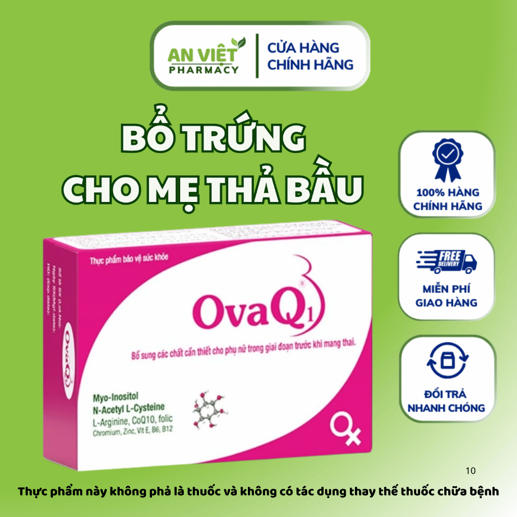 Bổ trứng OvaQ1 - Bổ sung các chất cần thiết cho phụ nữ đang trong giai đoạn chuẩn bị mang thai