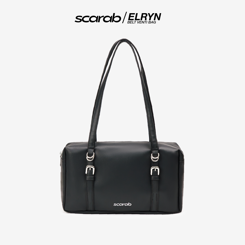 Túi xách đeo vai SCARAB ELRYN BELT VENTI BLACK thời trang nam nữ đựng vừa iPad 11 inch, điện thoại, 