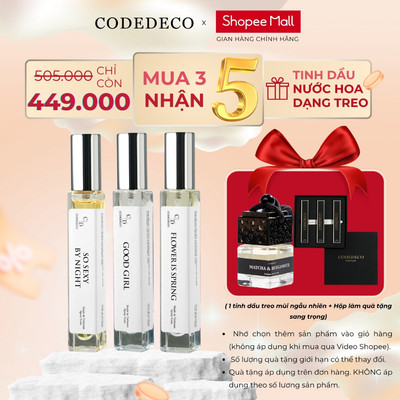[SET QUÀ TẶNG] 03 chai tinh dầu nước hoa CODEDECO 10ml dạng xịt